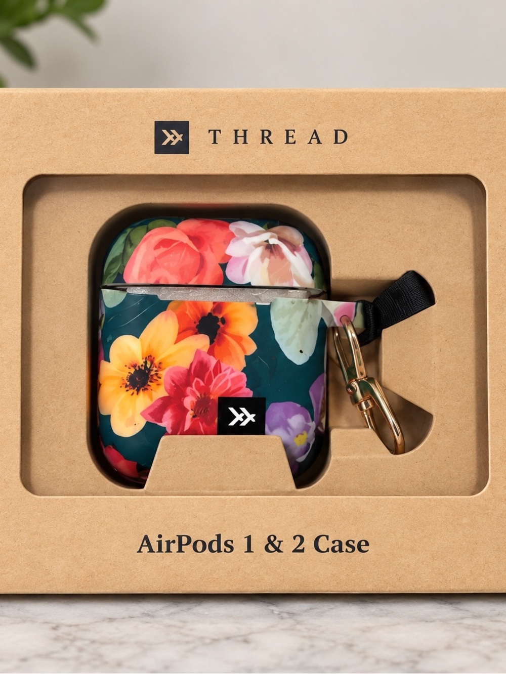 Thread Floral AirPods 1 & 2 Case - Dark Green Floral